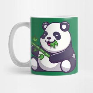 Cute Panda Eating Bamboo Leaf Cartoon Mug